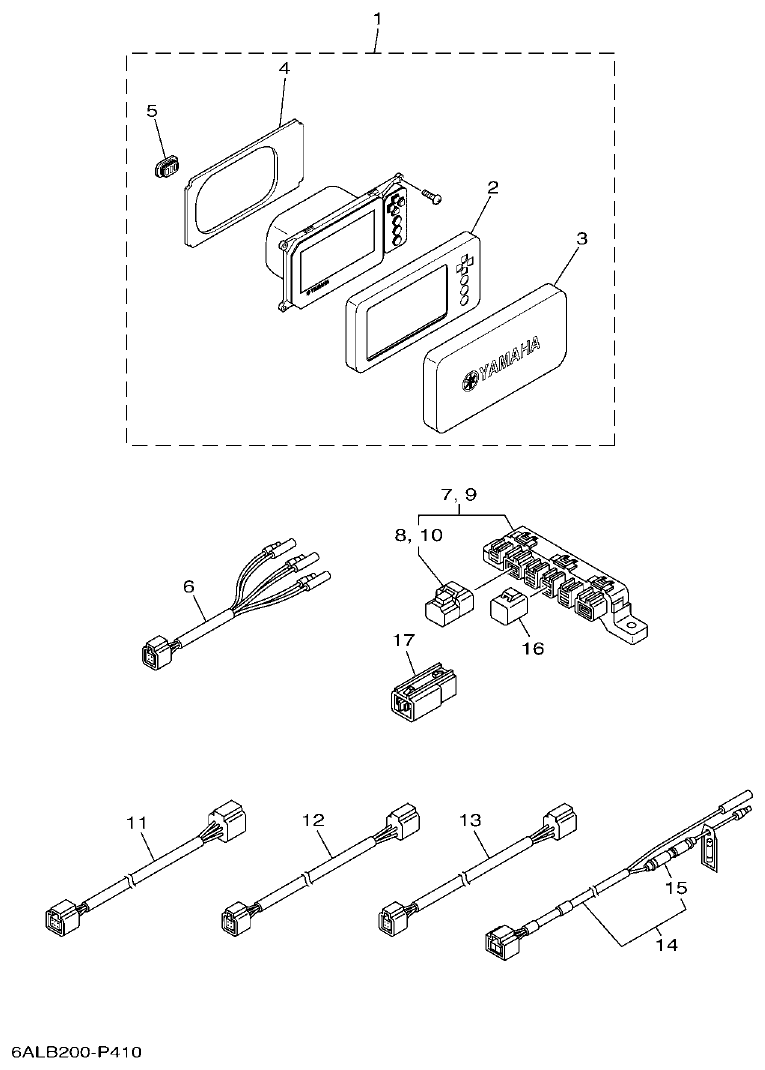 Yamaha F200CET, F225BET, FL200CET, FL225BET OPTIONAL PARTS 1 parts diagram